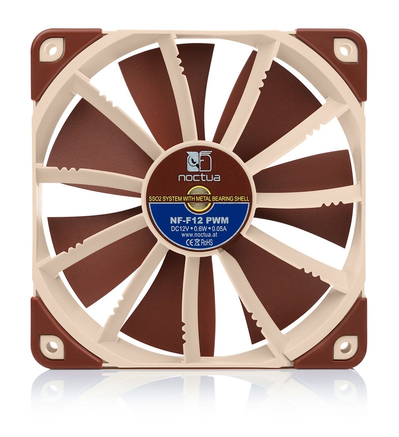 NOCTUA مروحة نوكتوا NF-F12 PWM، مروحة هادئة متميزة، 4 دبابيس (120 مم، بني) - Image 3